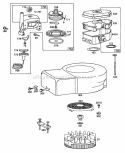 Blower HsgRewindAircleaner Diagram and Parts List for 113908-0140-99  Briggs and Stratton Engine